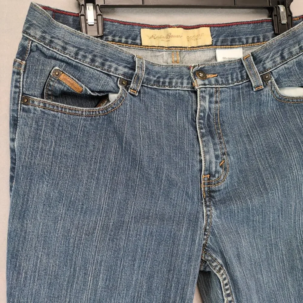 Eddie Bauer Bootcut Stretch Denim Jeans, Women's 12 32x31 Casual Gorpcore Preppy
